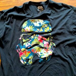 Star Wars Stormtrooper floral logo on black tshirt XXL